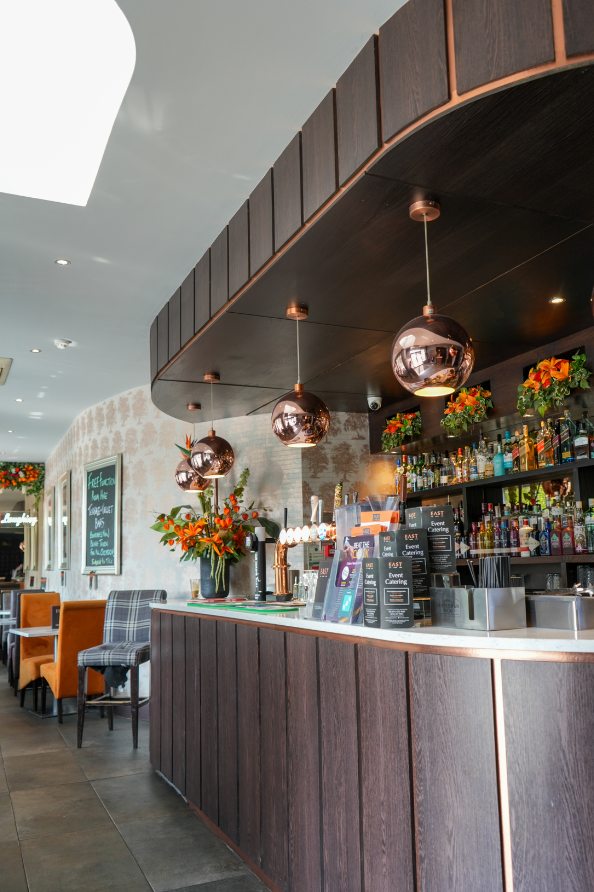 EAST restaurant interior and dining atmosphere